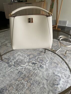 kate spade Ivory Top-Handle Satchel with Gold Hardware